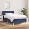 Vidaxl Letto Continentale Con Materasso, Blu, Tessuto 100X200 Cm