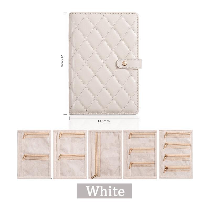 Hochwertiges Transparentes Schmuckaufbewahrungsbuch Samt mit Reißverschluss Halskette Ordner Aufbewahrungsbuch Luxus PU Leder Klarsichthüllen