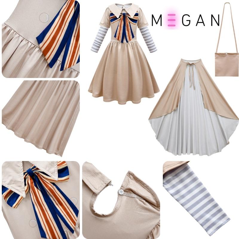 Dress Cosplay M3gan Set Girlsladylik Outfit Party Costume Bag Cloak Daily Fans