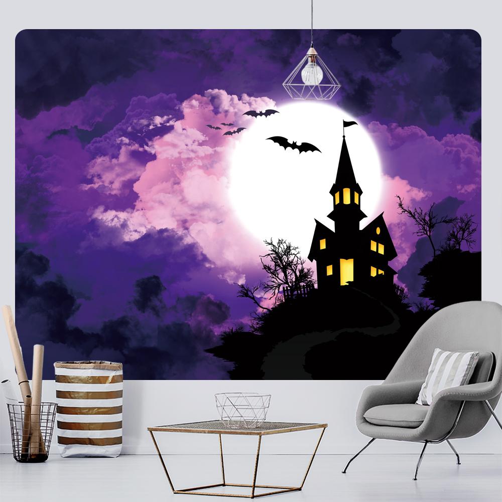 Halloween Pumpkin Psychedelic Scene Home Decoration Tapestry Hippie Bohemian Decoration Wall Hanging Sheets