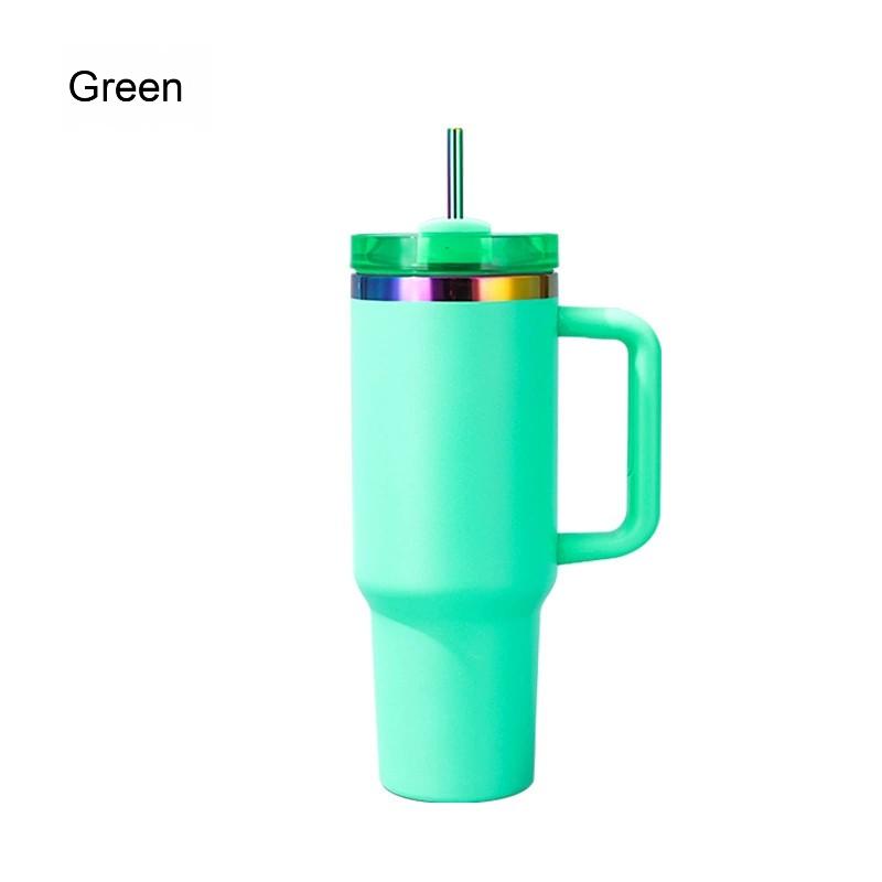 40oz Large Capacity Rainbow Plated Vacuum Insulate Tumbler Outdoor Travel Sports Water Bottle Mugs for Holographic Laser