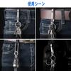 TISUR Titanium Keychain, Belt Clip, Belt Hook, Carabiner, Anti-Loss, Stylish, Men's Keys, Car Key Ring Included (Gray, 1 Set)