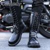 Men's Boots Fashion Motorcycle Boots Punky Style Knight Boot Classic Western Cowboy Boots Men Mid-calf Leather Boot Botas Hombre