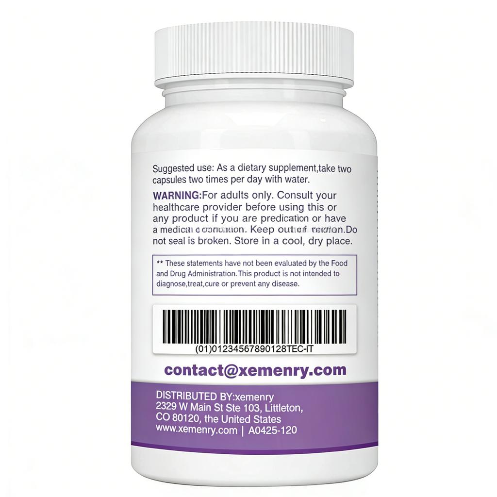 XEMENRY Blueberry Capsules Contain Anthocyanins, Vitamins, and Natural Antioxidants To Support Cholesterol Health and Cognitive Function.