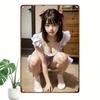 Metalowa Sztuka Ścienna Znak Dziewczyny Anime Wystrój Domu Retro Vintage 8x12 Cal