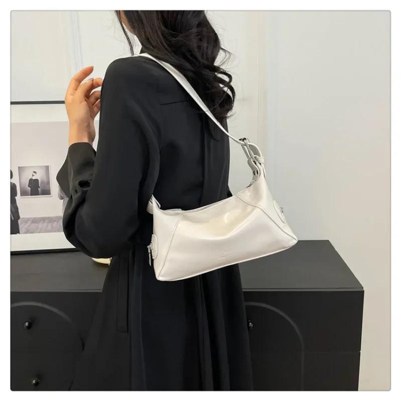 High-quality PU Zipper Crossbody Bag with Solid Color Fashionable Satchels Soft Versatile Shoulder Bag Feminine