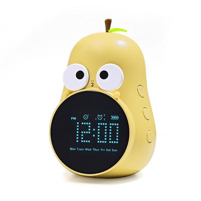 Digital Alarm Clock Cute Pear Design Electric Clocks Rechargeable Alarm Clock With 6 Ringtones