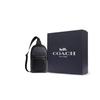 Coach West Pack 20 Metal Logo Zipper Closure Coated Canvas Crossbody Chest Bag Small Men Bags Charcoal Black CV924-QBMI5