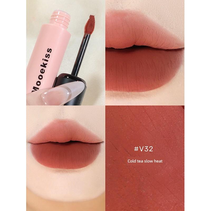 New Color Listing! Mooekiss Mukoshi Lip Mud Matte Finish Lip Lacquer No Stain on Cup V27 V29 V25