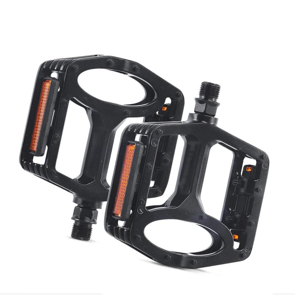 Велосипедные платформенные педали со светоотражателями, Педали для горного велосипеда, Широкие платформенные педали, Легкие алюминиевые аксессуары для горного велосипеда, Шоссейного велосипеда black #1