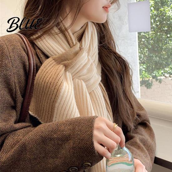 Fashionable Color Block Neck Gaiter Knitted Warmer Scarf for Women Winter Cold Weather Windproof Gaiter Convenient Buckle Contrast Shawl Collar,