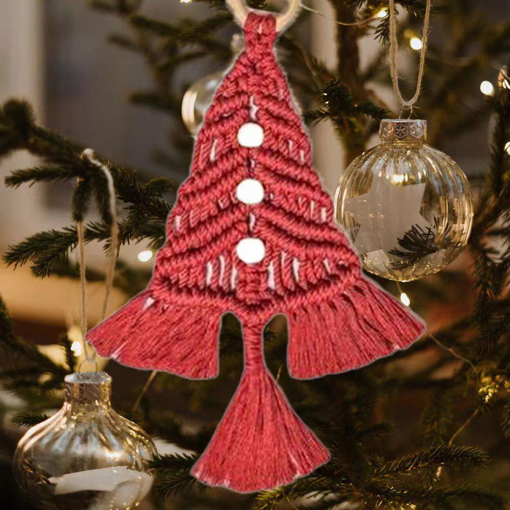 Nordik El Yapımı Pamuk İp Örgü Noel Ağacı Süsleri
