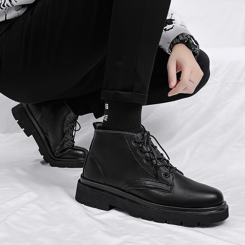 Fashion Men's Casual Shoes Classic Business Leather Shoes for Men Fashion Handcrafted Men's Dress Shoes Comfortable Flats High Top Boots