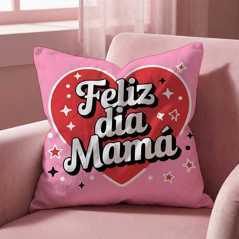 Holiday Mothers Day Cushion Cover MultiScene Pillow Cover for Home Car Reversible Soft Durable for Daily Use