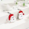 European and American Christmas Earrings, Santa Claus Painted Oil Jewelry, New Models