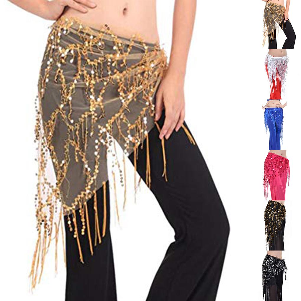 Female Belly Dance Hip Scarf Decorations Accessory Belts Bellydance Costume Nylon Mesh Yarn Beauty Waistband Performance
