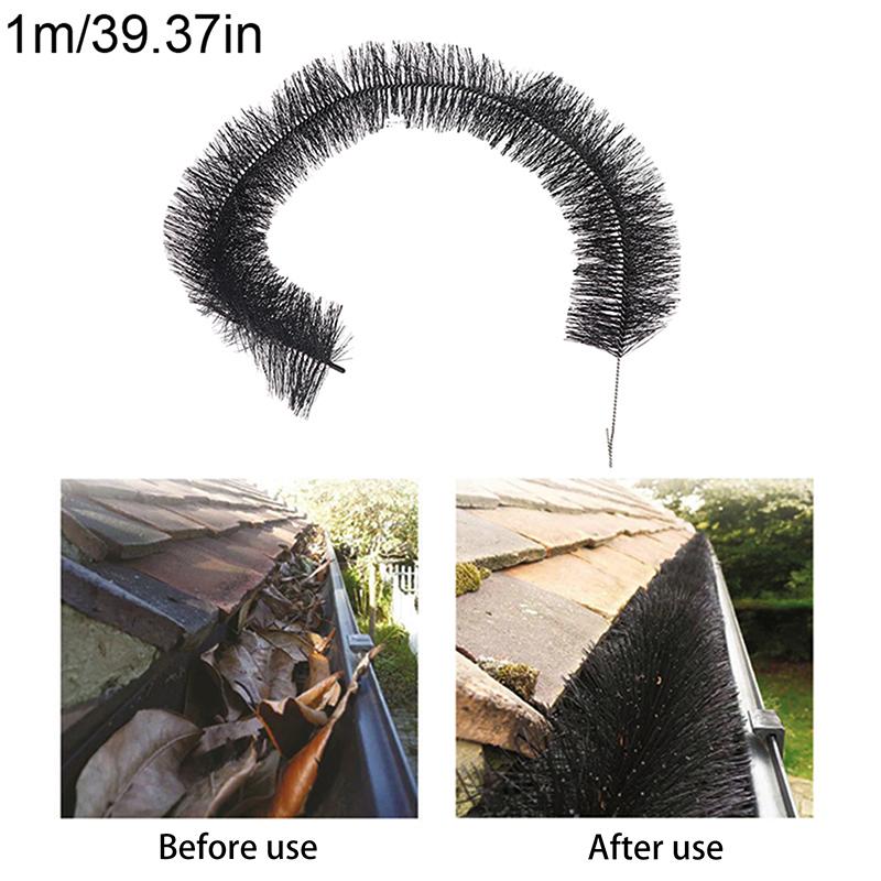 Gutter Brush Gutter Guard 100CMX1M Roof Leaf Protection Easy Install for Preventing Twig and Leaf Blockages