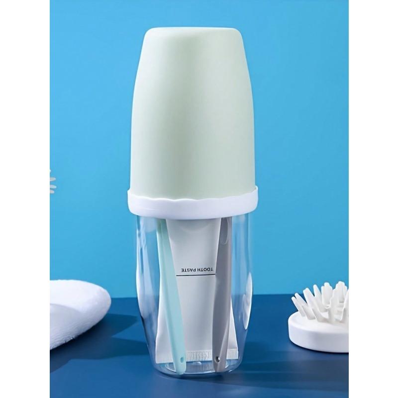 Couple's Creative Toothbrush And Rinse Cup Set With Cover - Portable Travel Toothbrush Holder