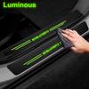 Luminous Welcome Pedal Protect Decals for Evolution X Car Threshold Sticker Carbon Fiber Pattern, Anti Scratching