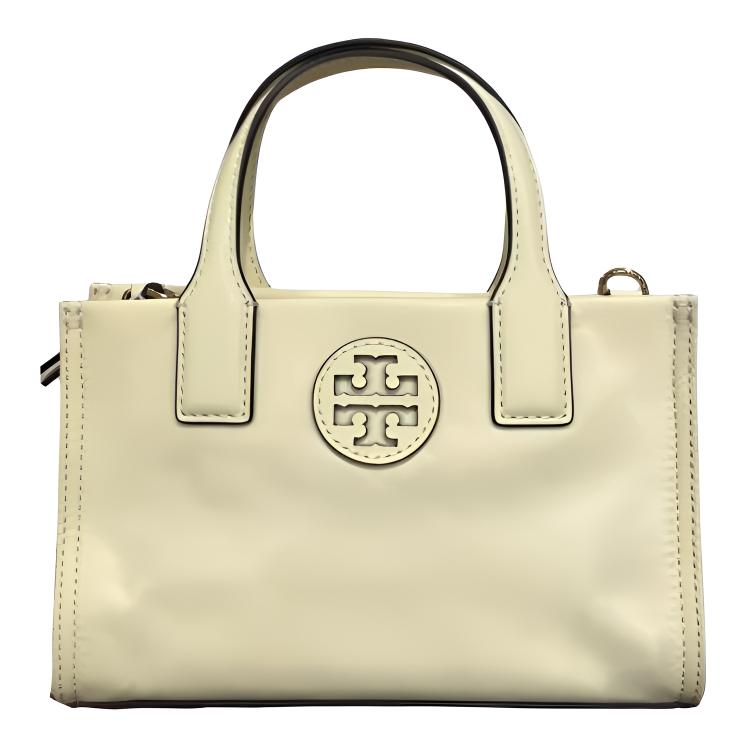 Tory Burch Ella Double Handle Logo Nylon Tote Bag Mini Women tote bags Light-Yellow 146437-700 Basic Set BagDust Bag 21840₽