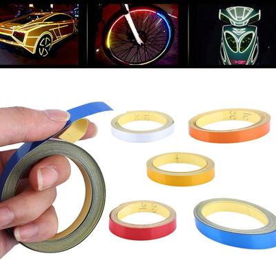 1cm*5m Warning Stickers Waterproof Warning Tape Auto Car Motorcycle Reflective Material Reflective Roadway Safety Accessories