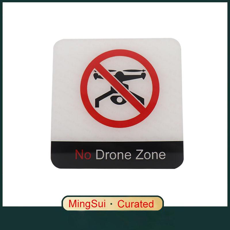 Acrylic Creative Signage No Drone Zone Sign Wall Label Sticker Warning Badge for Schools Airports Residences Private Clubs Government Agencies