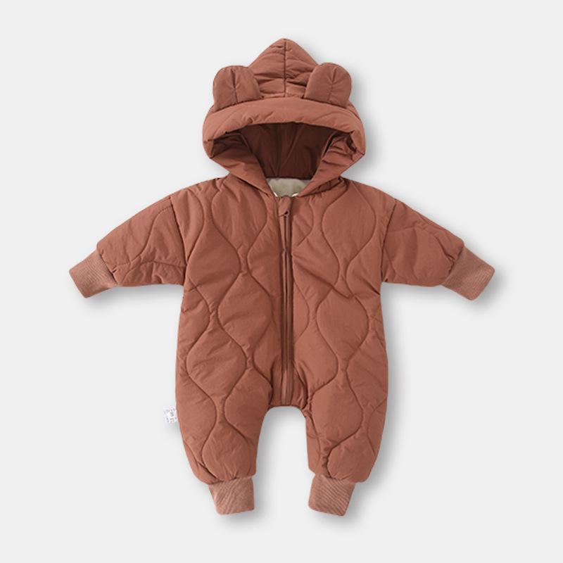 Class A Baby Autumn & Winter Quilted Jumpsuit - Warm Cotton-Padded Newborn Crawling Suit
