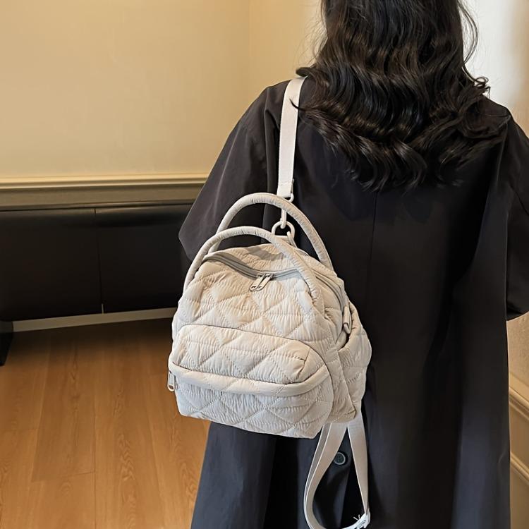 Women's Fashion Backpack Rhombus Quilted Backpack