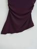 Irregular Slit Padded Bandeau Summer Top with Ruched Waist