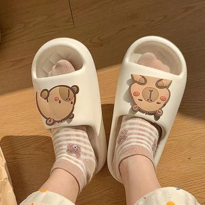2025 Cute Capybara Design Thick Sole Women Slippers Slides Bathroom Beach Indoor Sandals Summer Couple Shoes