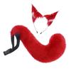 A52E Cats Wolf Foxes Ears Headband Furry Foxes Tail Plush Animal Ear Headband Tail