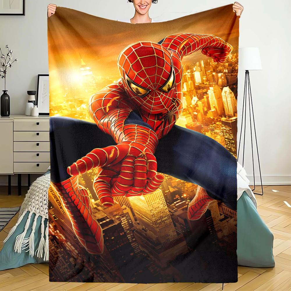 Spider Man Theme Printed Blanket - Perfect for Couch, Bed, Travel & Outdoor Use | Machine Washable, Cozy & Durable.
