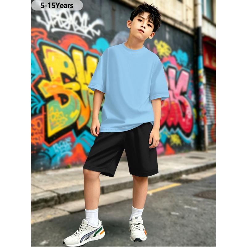 150g Boys' Quick-Dry Short-Sleeve T-Shirt: Breathable, Loose, Casual Round Neck for Summer