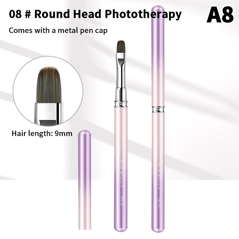 1 Pcs Gradient Metal Handle Nail Art Brush Triangular Drawing Painting Line Pen Liner French Manicure Tools