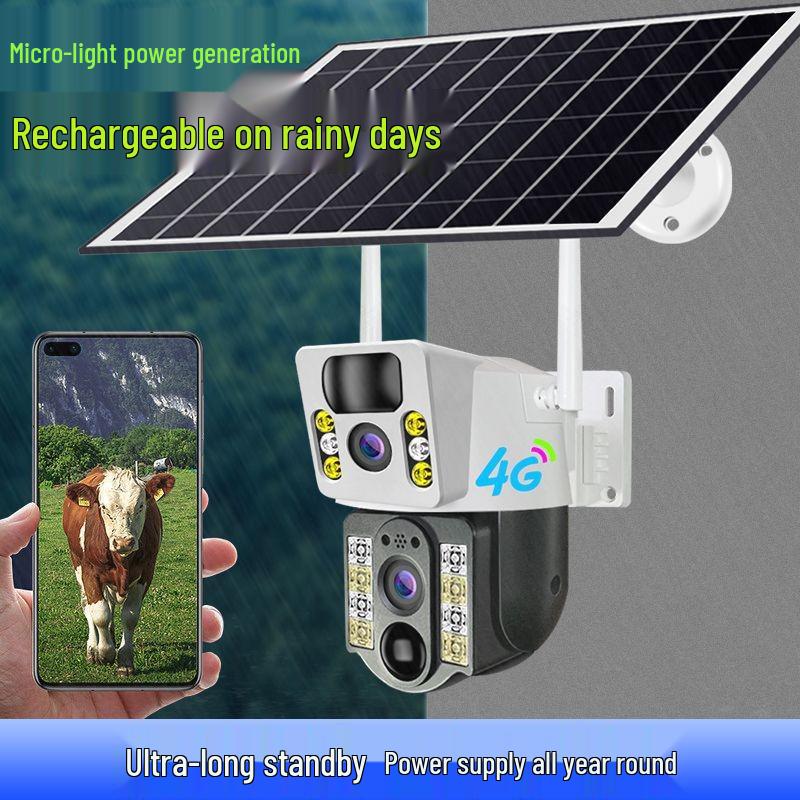 V380 Pro Edition Dual Lens Solar Surveillance Outdoor 4G Camera, European Style