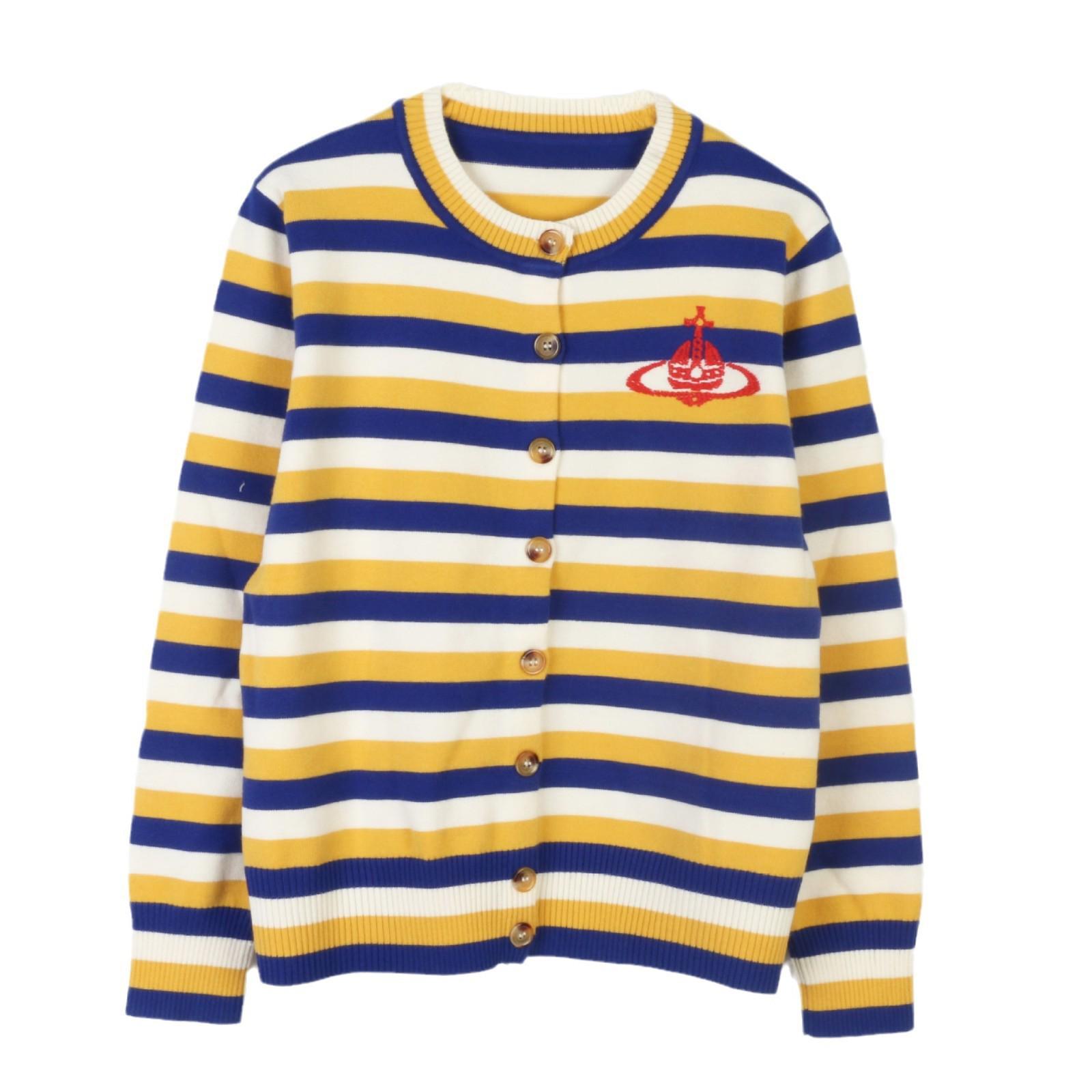 

Кардиган вязаный полосатый с вышивкой планеты - Осень/Зима, длинный рукав L