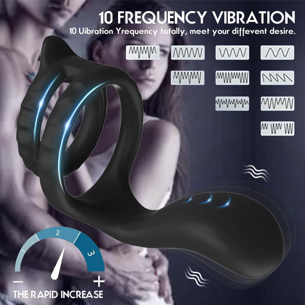 Male Penile Ring Vibrator for Delayed Sexual Intercourse Male Couples Sex Toys Adult Products