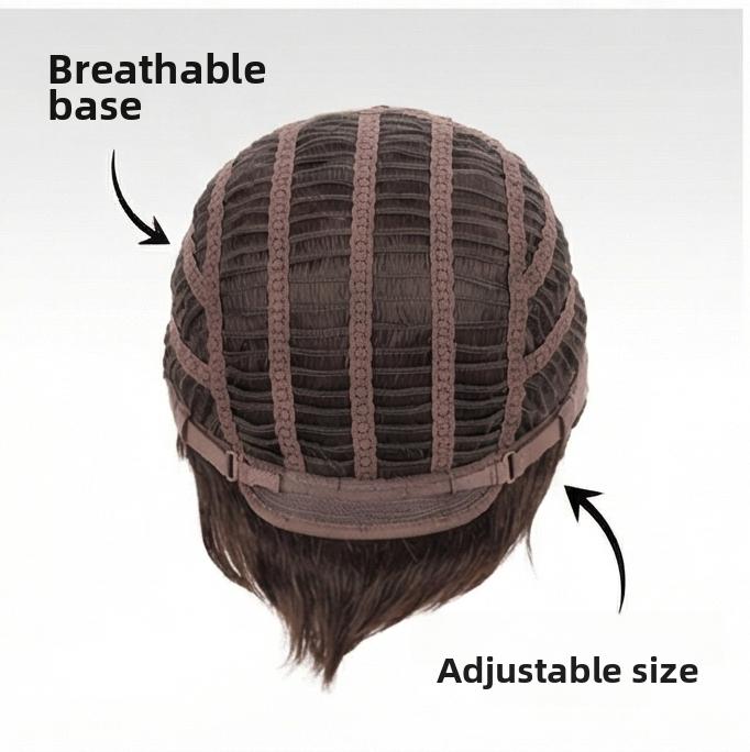 Herren Braune Seitenscheitel Kurze Gerade Perücke