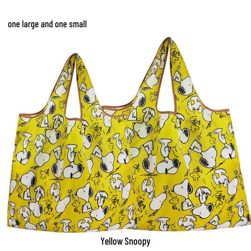 Snoopy Foldable Eco-friendly Large Waterproof Shopping Bag with Shoulder Strap