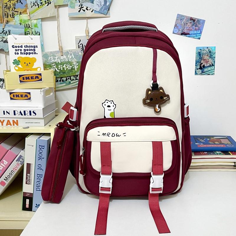 School Bag New High-value College Style Fresh and Sweet Backpack Junior High School Students Lightweight Spring Outing Backpack