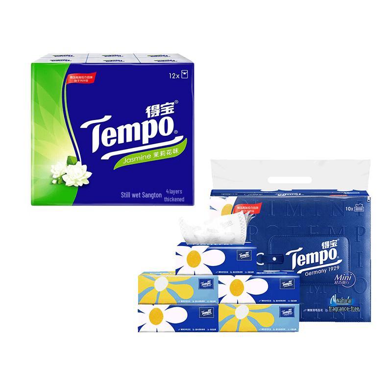 Tempo Jasmine Scent Mini & Facial Tissue Bundle