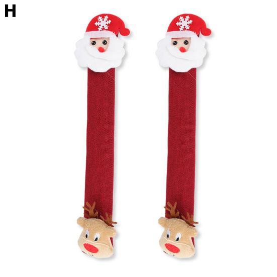 2Pcs Christmas Refrigerator Door Handle Cover Durable Washable Reusable Handle Cover for Festive Decoration