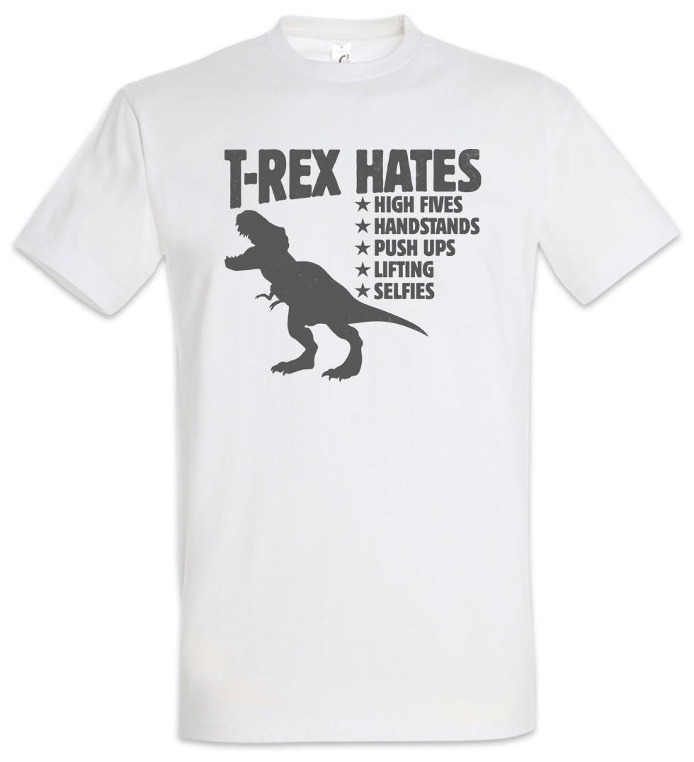 T-Rex Hates Mens T-Shirt Mens Womens Tees Top Tyrannosaurus Rex T-Rex Dino Gym Body Building L