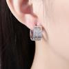 8k Gold Plated Zirconia Earring High Quality Double Row Great Wall Pattern Earrings