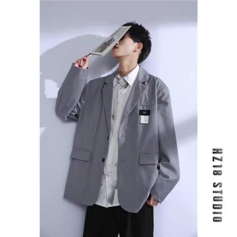 

Мужской модный повседневный костюм в корейском стиле - Новая мода в Гонконге XL серый