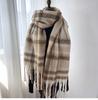 Mohair Scarf Women's New Autumn and Winter Scarf Imitation Cashmere Plaid Thickened Warm Shawl