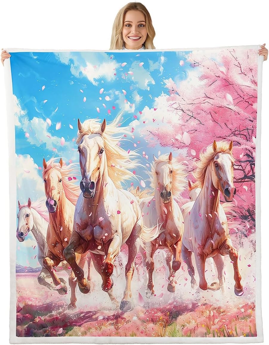 

GUOYU Blanket Japanese Style Plush Blanket for Kids Teens AdultsMount Fuji Ukiyoe Bed BlanketsPink Flower Floral Room DecorLuxury Soft 75x100cm (30x40inch)