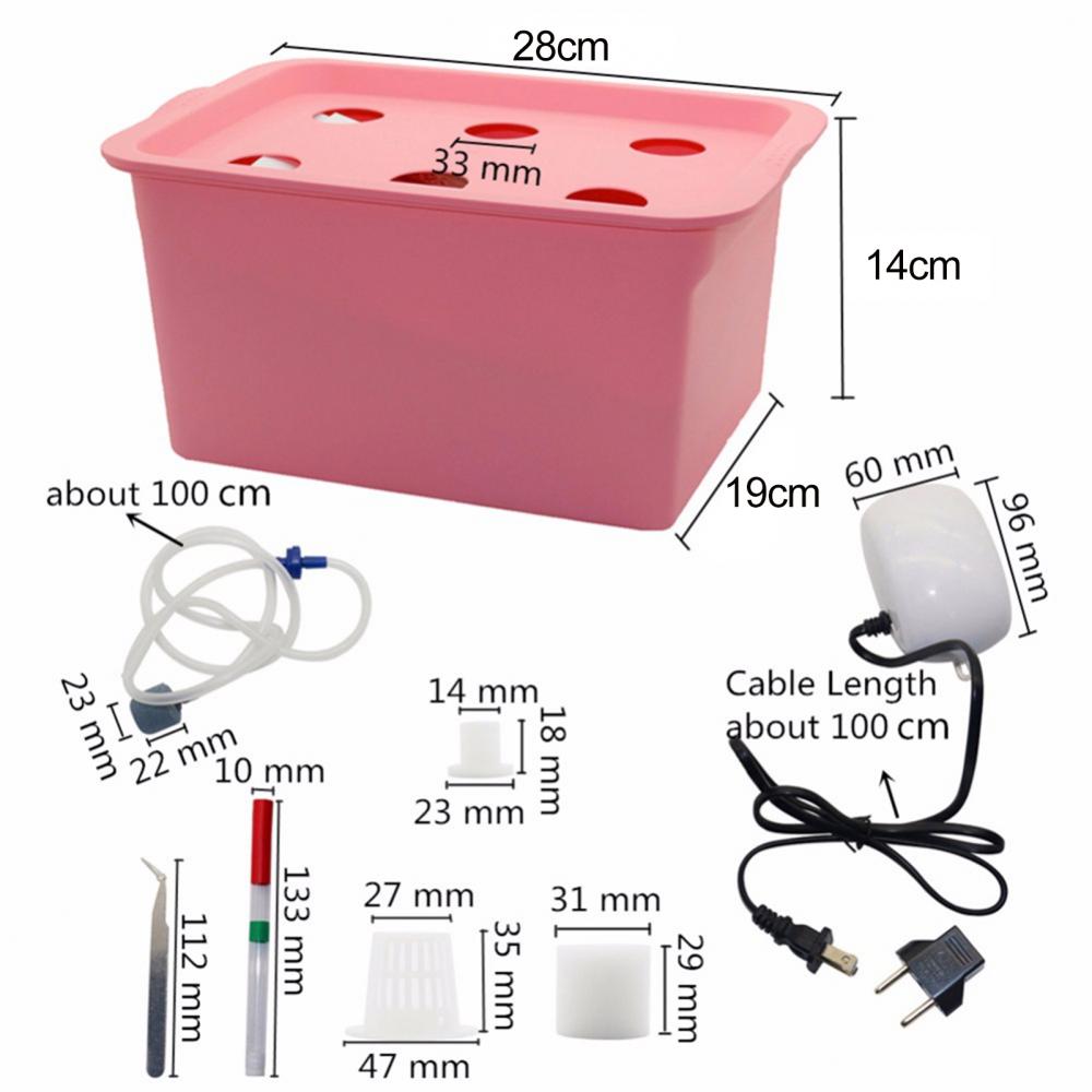 110/220V 6-Holes Static Plant Site Hydroponic Nursery Pot Growing Box Hydroponic Systems Kit Soilless Cultivation Box Indoor
