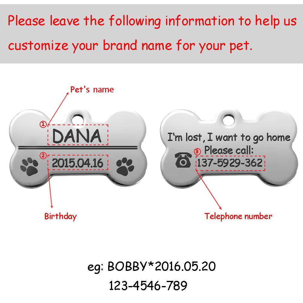 Medagliette Personalizzate per Cani Gatto Cucciolo ID Nome Collare Targhetta Ciondolo Accessori per Animali Osso/Zampa Glitter