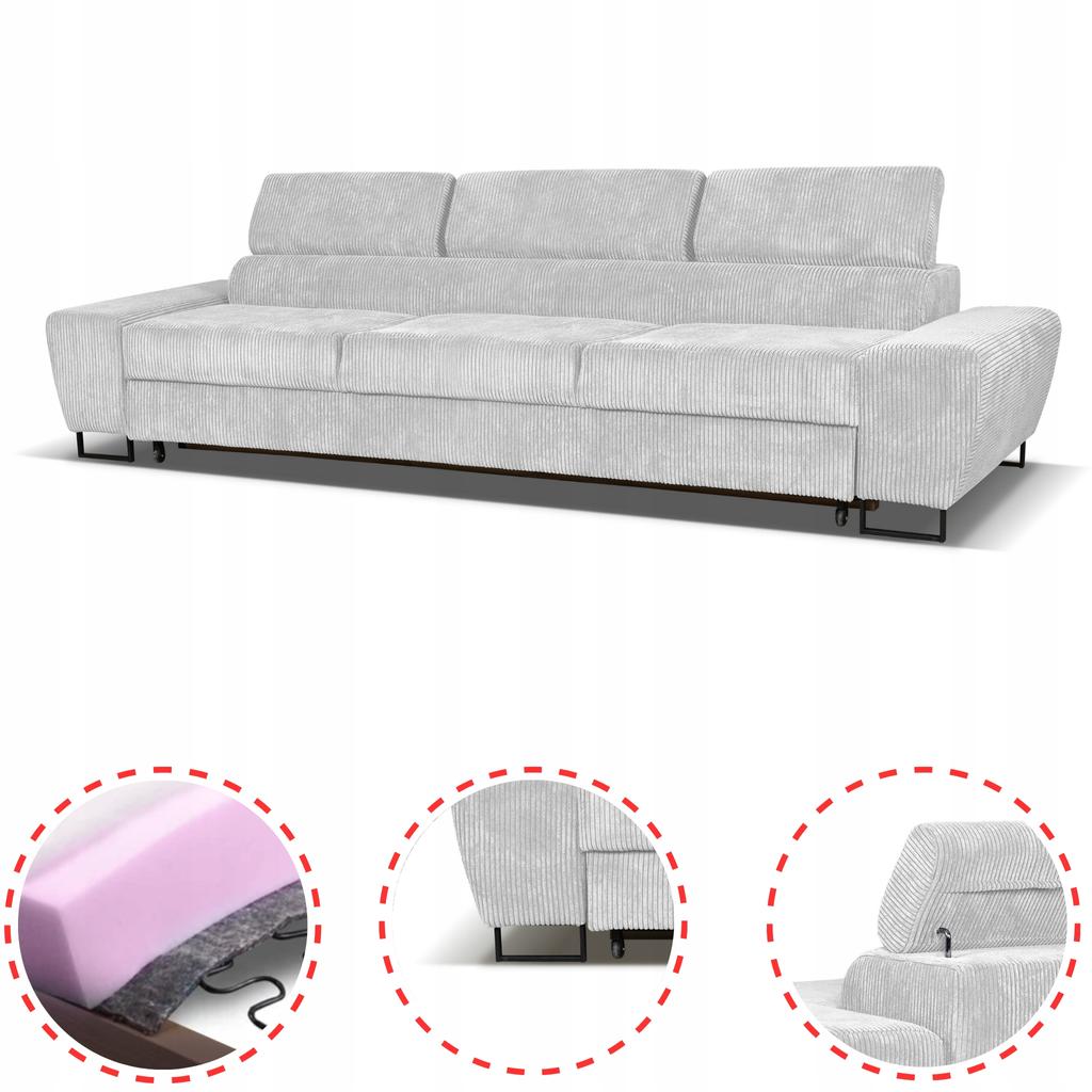Sofa 3 Seater Sofa Bed with Sofa Bed. Savio Family Sleep Furniture J Gray Corduroy
